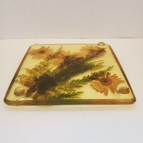 MCM Vintage Lucite Square Sunflower with Feet - Picture 4 of 7